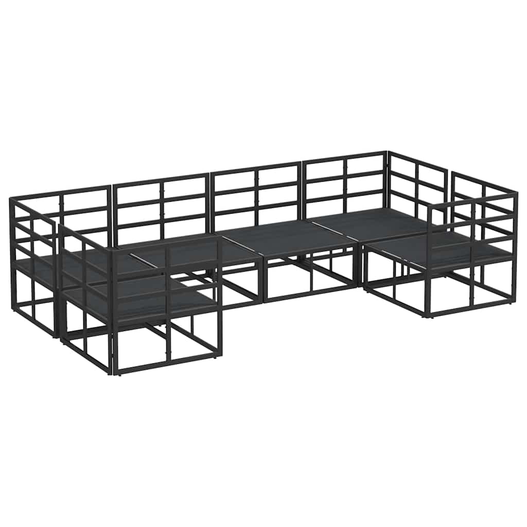 vidaXL Gartensofa-set mit Kissen 6 pcs Schwarz Aluminium