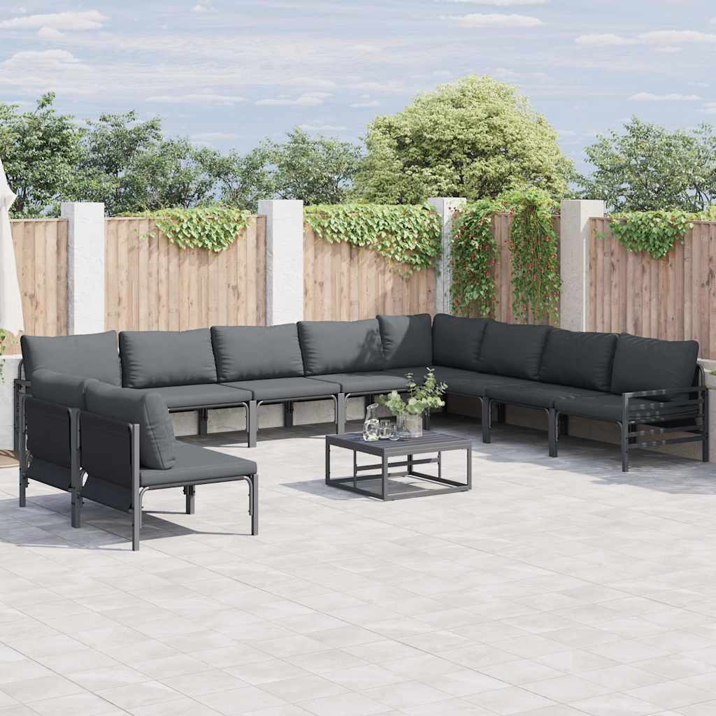 vidaXL Garten-Sofa-Set 10 pcs Anthrazit Stahl