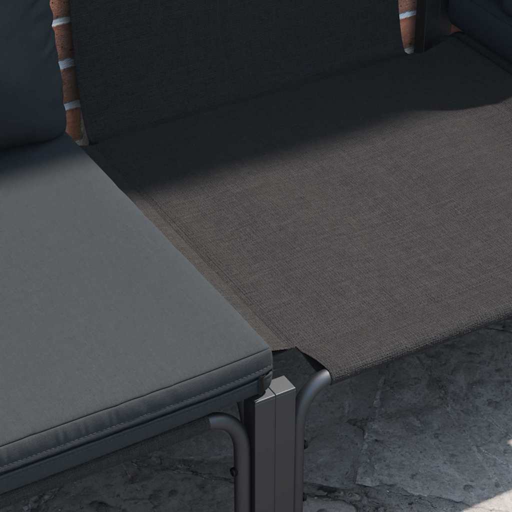 vidaXL Gartensofa-set mit Kissen 10 pcs Schwarz Stahl