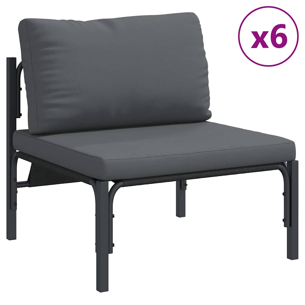 vidaXL Gartensofa-set mit Kissen 13 pcs Schwarz Stahl
