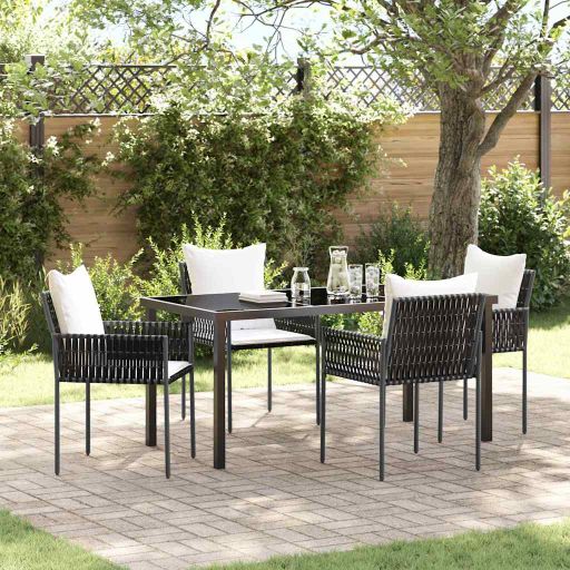 vidaXL Garten Essgruppe 3 pcs Braun Poly Rattan