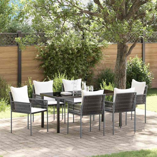 vidaXL Garten Essgruppe 3 pcs Braun Poly Rattan