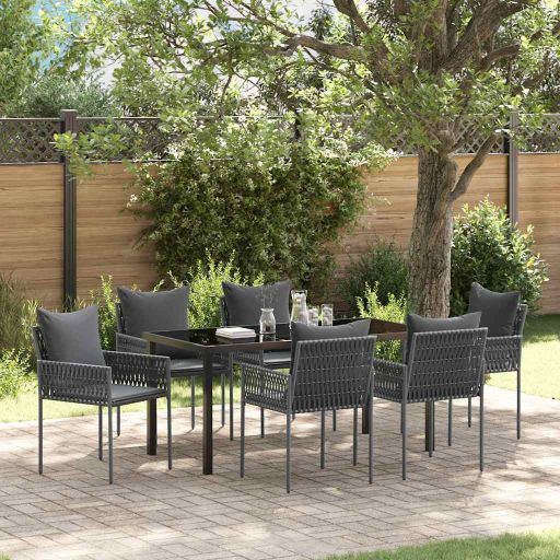 vidaXL Garten Essgruppe 3 pcs Braun Poly Rattan