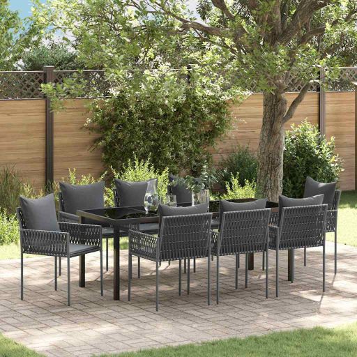 vidaXL Garten Essgruppe 3 pcs Braun Poly Rattan