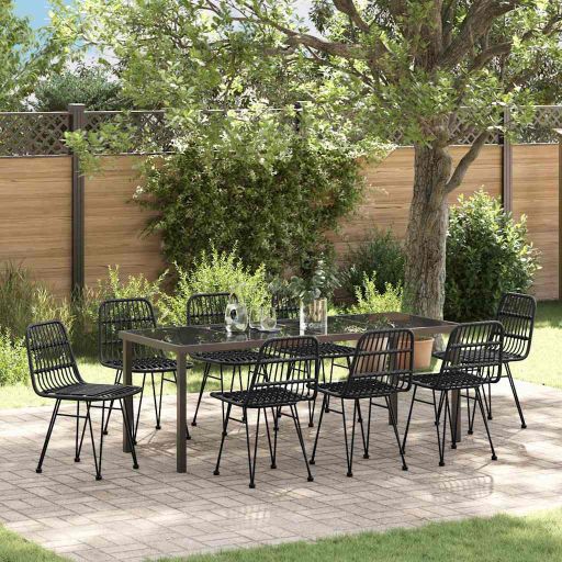 vidaXL Garten Essgruppe 3 pcs Braun Pulverbeschichteter Stahl