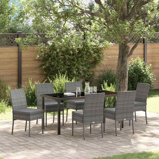 vidaXL Garten Essgruppe 3 pcs Schwarz Pulverbeschichteter Stahl