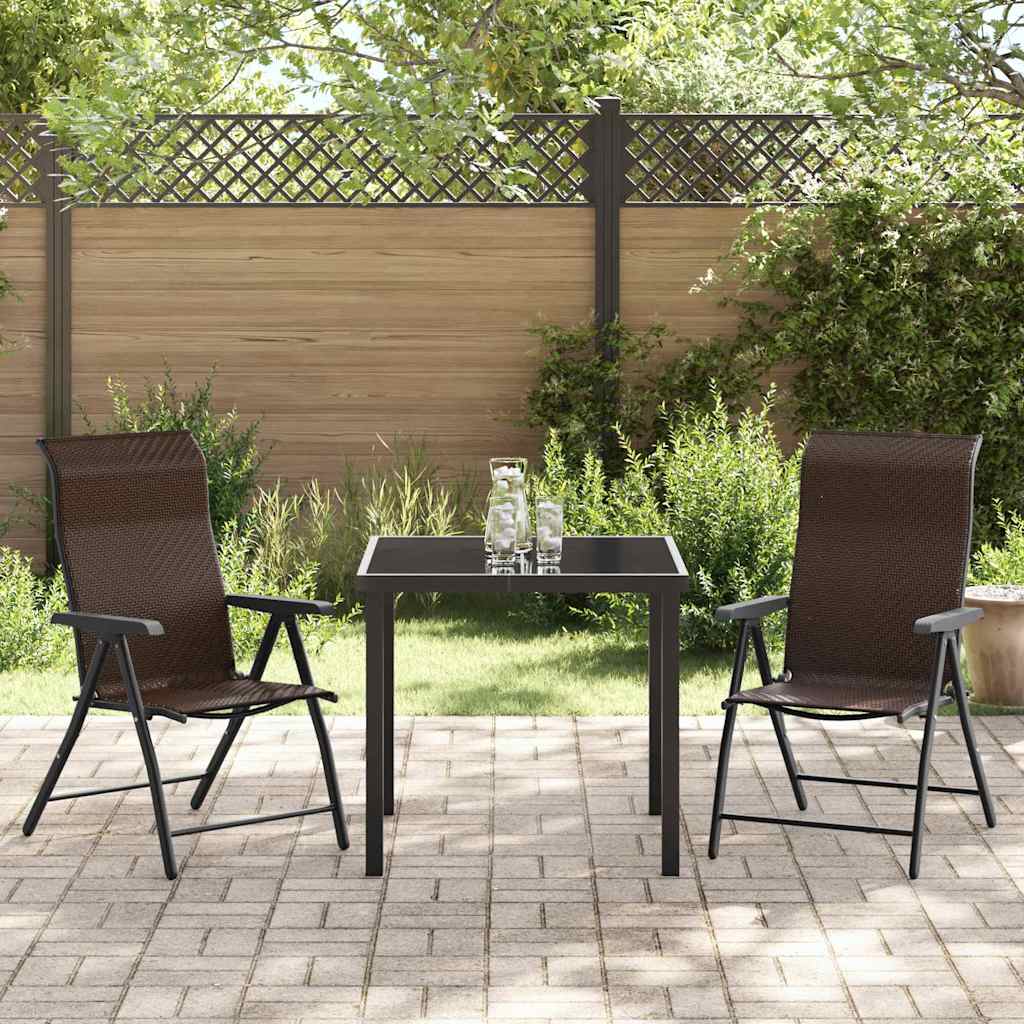 vidaXL Garten Essgruppe 3 pcs Braun Pulverbeschichteter Stahl
