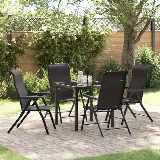 vidaXL Garten Essgruppe 3 pcs Braun Pulverbeschichteter Stahl