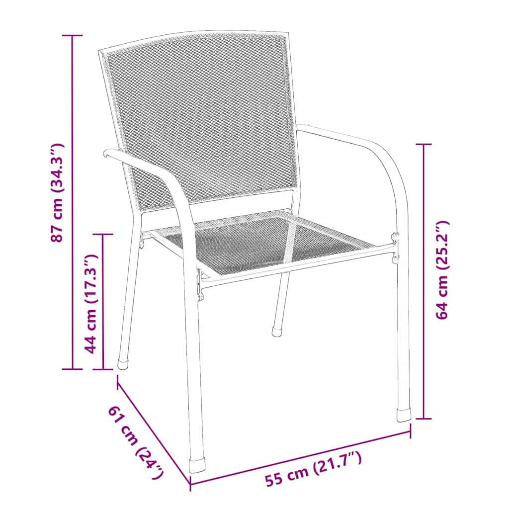 vidaXL Garten Essgruppe 3 pcs Anthrazit Pulverbeschichteter Stahl