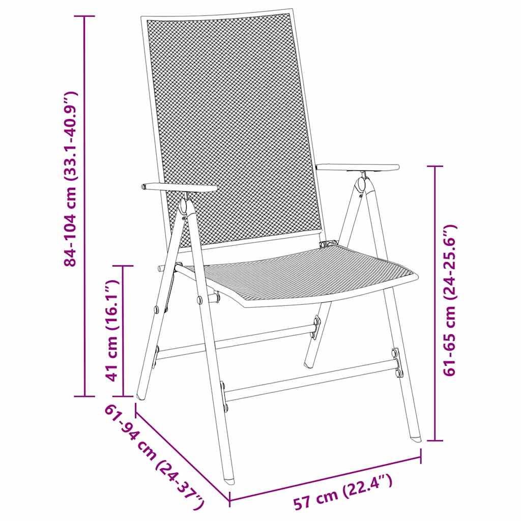 vidaXL Garten Essgruppe 3 pcs Anthrazit Pulverbeschichteter Stahl