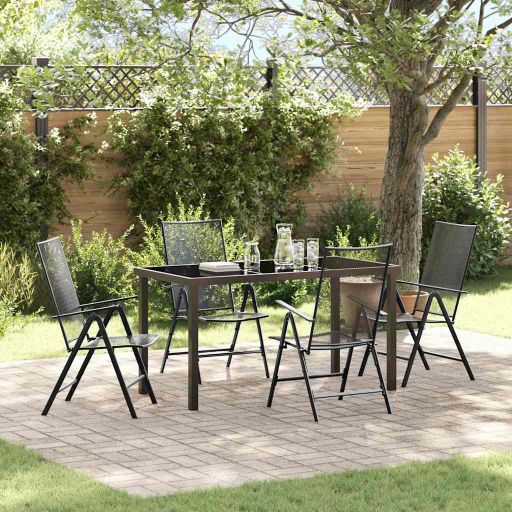 vidaXL Garten Essgruppe 3 pcs Anthrazit Pulverbeschichteter Stahl