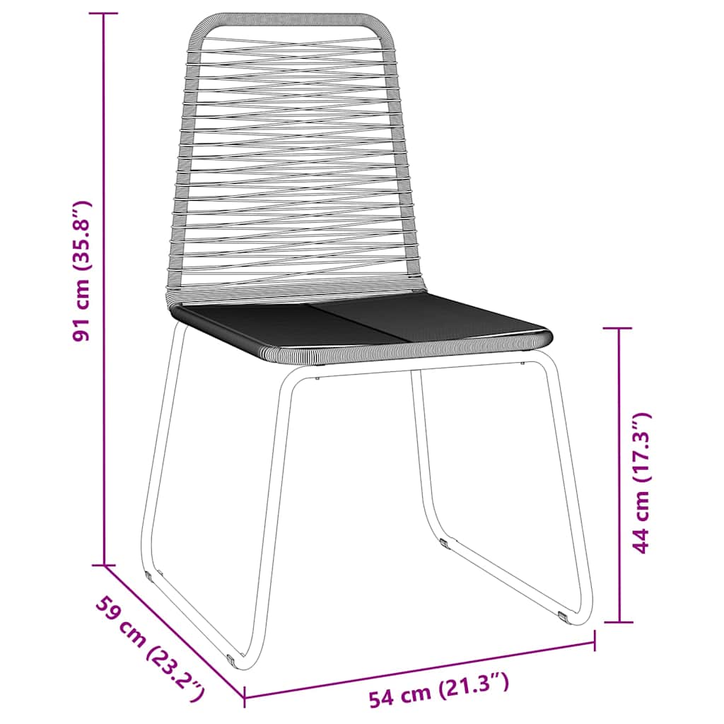 vidaXL Garten Essgruppe 3 pcs Schwarz Pulverbeschichteter Stahl
