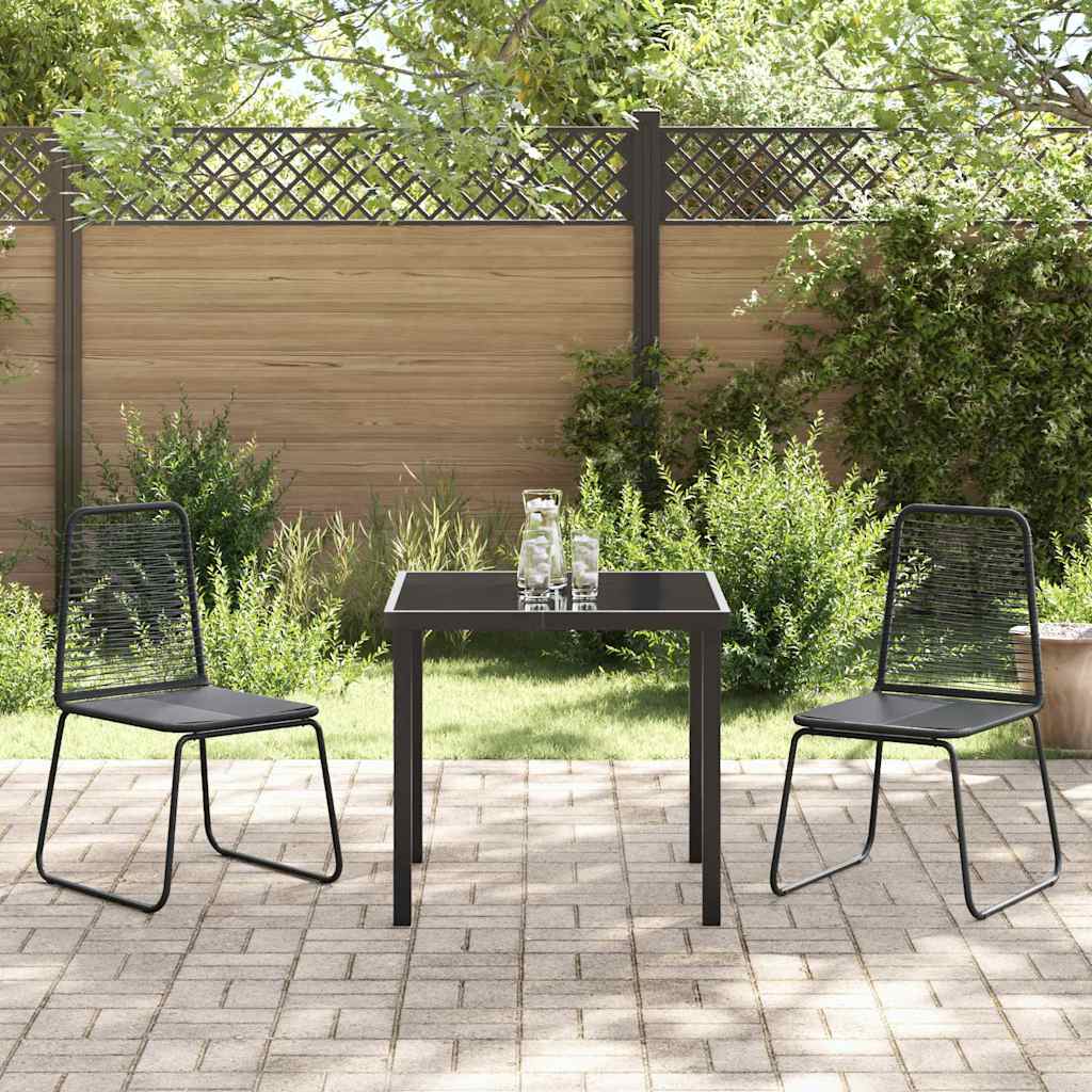 vidaXL Garten Essgruppe 3 pcs Schwarz Pulverbeschichteter Stahl