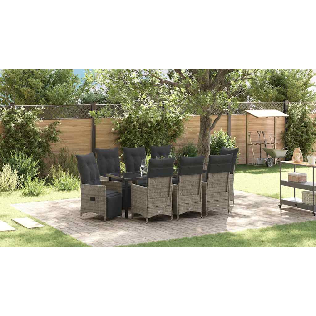 vidaXL Garten Essgruppe mit Kissen 3 pcs Schwarz Poly Rattan