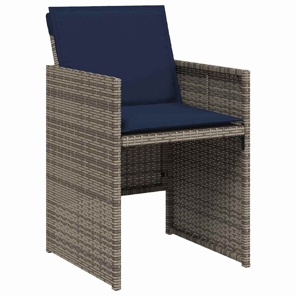 vidaXL Garten Essgruppe mit Kissen 5 pcs Grau Poly-Rattan