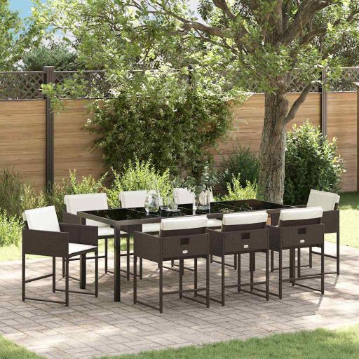 vidaXL Garten Essgruppe mit Kissen 5 pcs Schwarz Poly-Rattan