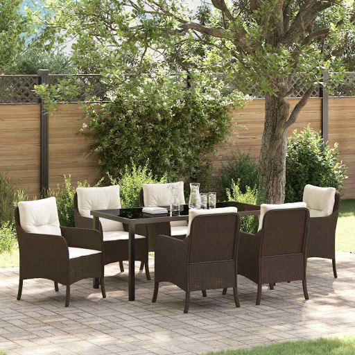 vidaXL Garten Essgruppe mit Kissen 3 pcs Schwarz Poly Rattan