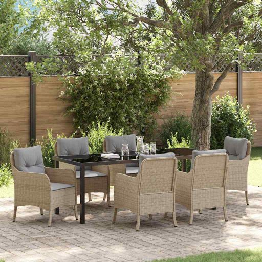 vidaXL Garten Essgruppe mit Kissen 3 pcs Schwarz Poly Rattan