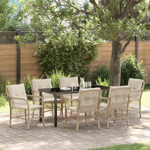 vidaXL Garten Essgruppe mit Kissen 3 pcs Schwarz Poly-Rattan
