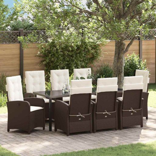 vidaXL Garten Essgruppe mit Kissen 3 pcs Schwarz Poly-Rattan