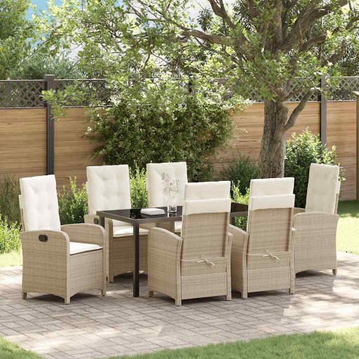 vidaXL Garten Essgruppe mit Kissen 3 pcs Schwarz Poly-Rattan