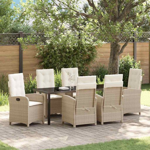 vidaXL Garten Essgruppe mit Kissen 3 pcs Schwarz Poly-Rattan