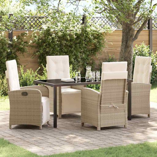 vidaXL Garten Essgruppe mit Kissen 3 pcs Schwarz Poly-Rattan