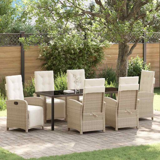 vidaXL Garten Essgruppe mit Kissen 3 pcs Schwarz Poly-Rattan