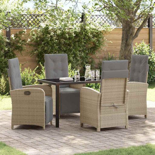 vidaXL Garten Essgruppe mit Kissen 3 pcs Schwarz Poly-Rattan