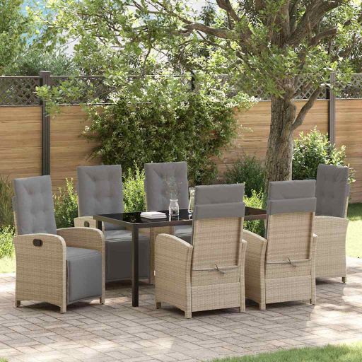 vidaXL Garten Essgruppe mit Kissen 3 pcs Schwarz Poly-Rattan