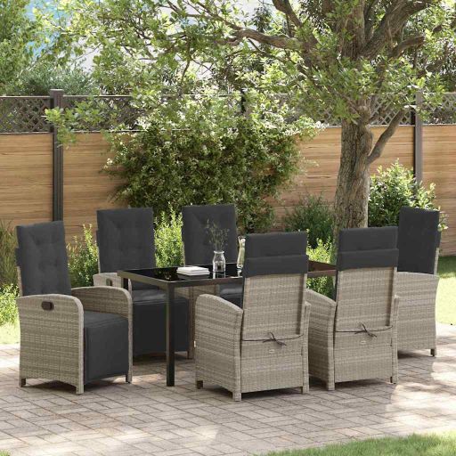 vidaXL Garten Essgruppe mit Kissen 3 pcs Schwarz Poly-Rattan
