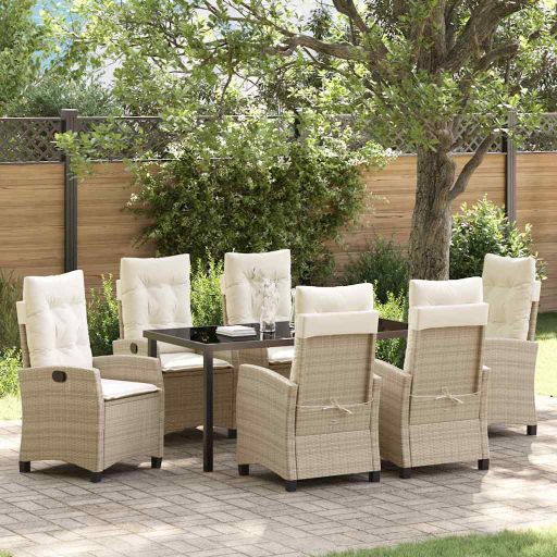 vidaXL Garten Essgruppe mit Kissen 3 pcs Schwarz Poly-Rattan
