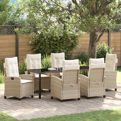 vidaXL Garten Essgruppe mit Kissen 3 pcs Schwarz Poly-Rattan
