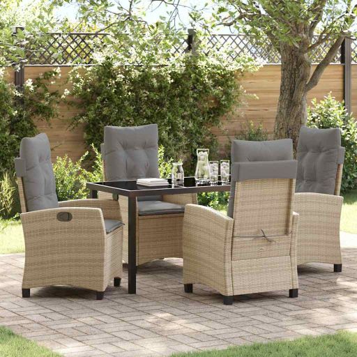 vidaXL Garten Essgruppe mit Kissen 3 pcs Schwarz Poly-Rattan