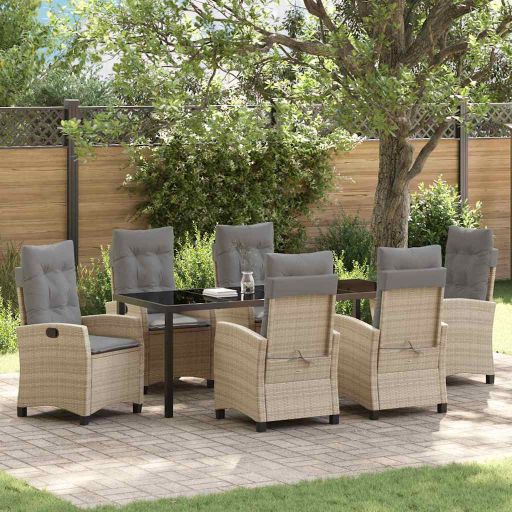 vidaXL Garten Essgruppe mit Kissen 3 pcs Schwarz Poly-Rattan