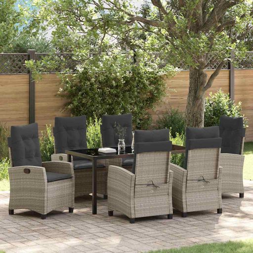 vidaXL Garten Essgruppe mit Kissen 3 pcs Schwarz Poly-Rattan