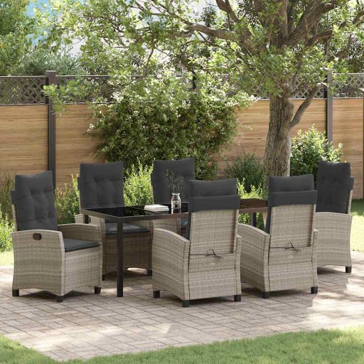 vidaXL Garten Essgruppe mit Kissen 3 pcs Schwarz Poly-Rattan