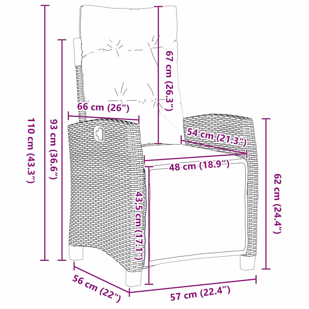 vidaXL Garten Essgruppe 3 pcs Schwarz Poly-Rattan