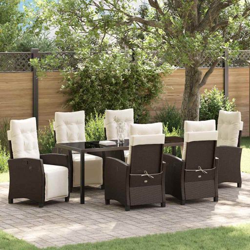 vidaXL Garten Essgruppe 3 pcs Schwarz Poly-Rattan