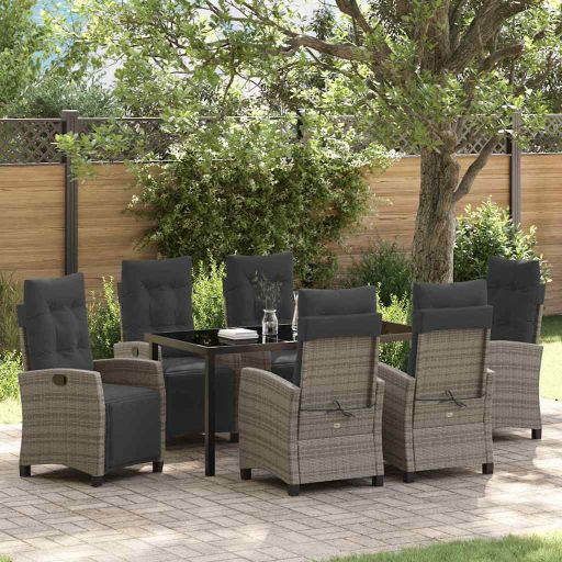vidaXL Garten Essgruppe 3 pcs Schwarz Poly-Rattan