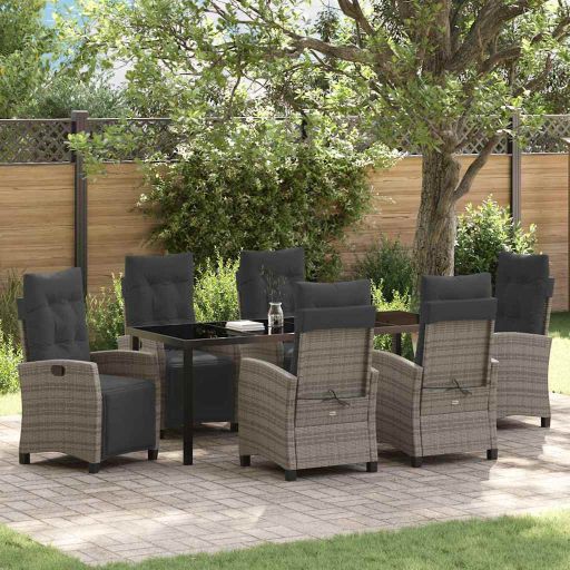 vidaXL Garten Essgruppe 3 pcs Schwarz Poly-Rattan