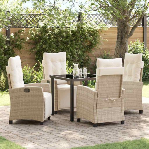 vidaXL Garten Essgruppe 3 pcs Schwarz Poly-Rattan