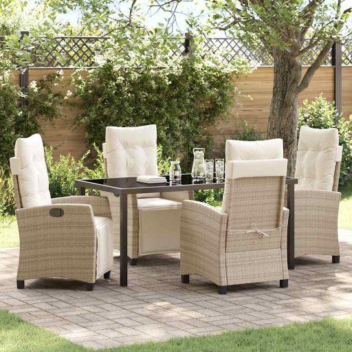 vidaXL Garten Essgruppe 3 pcs Schwarz Poly-Rattan