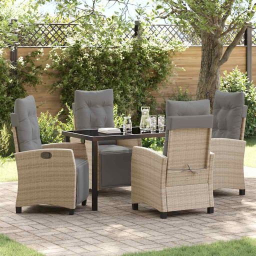 vidaXL Garten Essgruppe 3 pcs Schwarz Poly-Rattan
