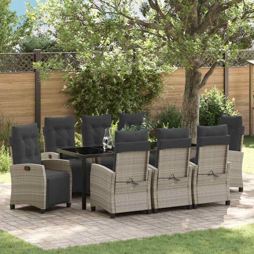 vidaXL Garten Essgruppe 3 pcs Schwarz Poly-Rattan