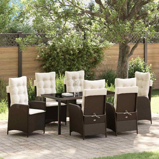 vidaXL Garten Essgruppe mit Kissen 3 pcs Schwarz Poly-Rattan