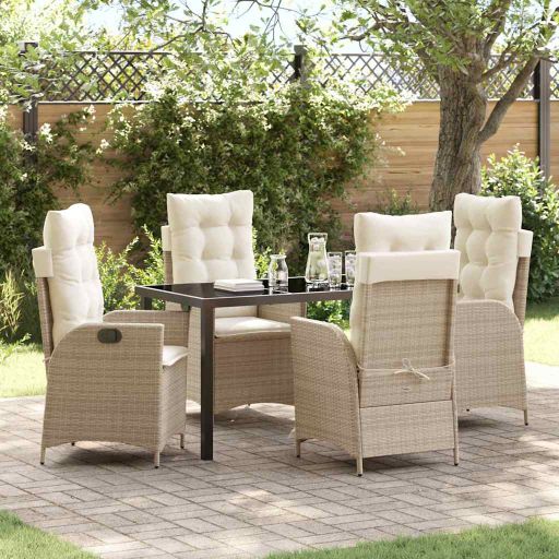 vidaXL Garten Essgruppe mit Kissen 3 pcs Schwarz Poly-Rattan