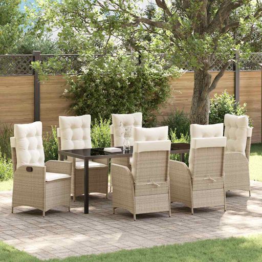 vidaXL Garten Essgruppe mit Kissen 3 pcs Schwarz Poly-Rattan