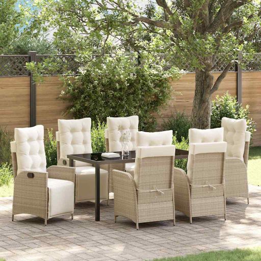 vidaXL Garten Essgruppe mit Kissen 3 pcs Schwarz Poly-Rattan