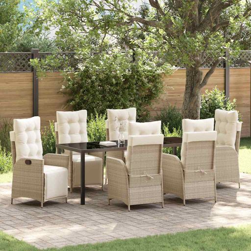 vidaXL Garten Essgruppe mit Kissen 3 pcs Schwarz Poly-Rattan